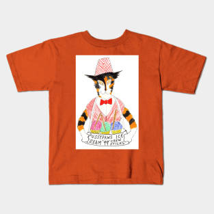 Ice Cream Selling Cat Kids T-Shirt